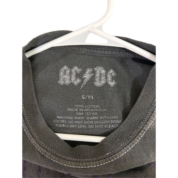 ACDC Grey Short Sleeve Crop T-shirt Size S/M - Picture 4 of 4